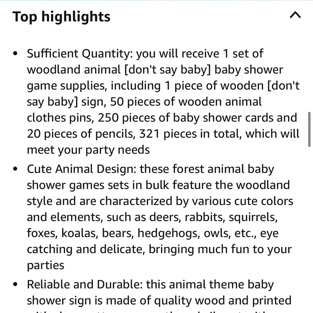 Lot of Woodland Baby Shower Decor & Games - Gently Used - Picture 4 of 7